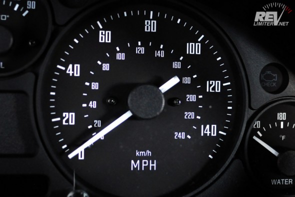 Speedometer featuring dual scales.