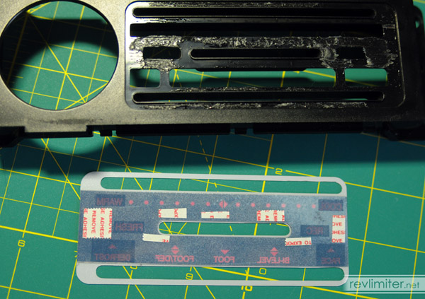 adding tape to the slider panel