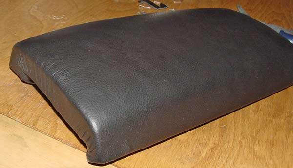 Back end of the padded armrest