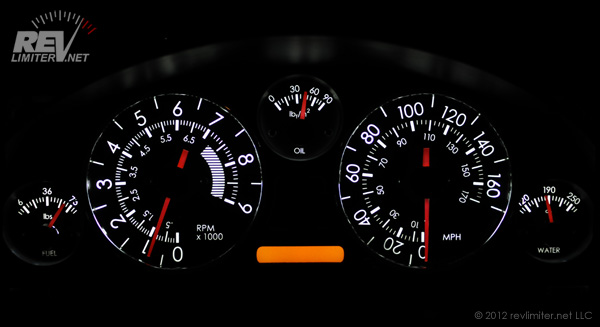 revlimiter Gauges - white LED lighting